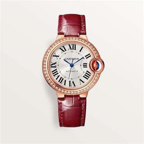 cartier rose gold watch ballon bleu|cartier ballon bleu diamond bezel.